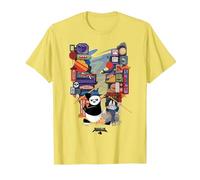 DreamWorks Kung Fu Panda 4 Po & Zhen Maglietta, Uomo, Limone, XXL