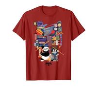 DreamWorks Kung Fu Panda 4 Po & Zhen Maglietta, Uomo, Mirtillo Rosso, XL