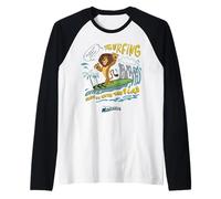 DreamWorks Madagascar Alex Surfing 90s Retro Maglia con Maniche Raglan