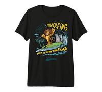 DreamWorks Madagascar Alex Surfing 90s Retro Maglietta Premium
