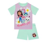 DreamWorks Pigiama Bambina Gabby's Dollhouse, Pigiami Ragazza Manica Corta, Grazioso Pigiama Bambino, Verde 8-9 Anni