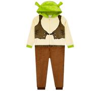 DreamWorks Shrek Tutina Intera con Cappuccio e Orecchie 3D, Pigiama Tutina da Ragazzo, Pigiama Intero Shrek per Bambini 9-10 Anni