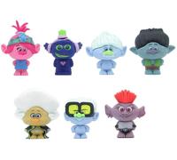 Dreamworks Troll Set Completo World Tour 7 Statuette Originale Puzzle Palz Gomma