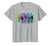 DreamWorks Trolls Band Together BroZone Band Members Maglietta, Bambini, Grigio Melange, 4 Anni