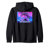 DreamWorks Trolls Punk Rock Poppy Thumbs Up Felpa con Cappuccio