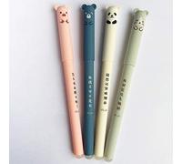 Dreamxue 4 penne in gel da ragazza, 0,35 mm, penna gel a inchiostro blu, Kawaii Pig Bear Cat Mouse cancellabile in gel per scuola, forniture per ufficio e cancelleria regalo