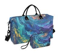 Dreamy and Colorful Starry Sky Travel Bag Pernight Carry On Tote e Bagagli Grande Borsa da Palestra con Borsa da Toilette per Viaggio Set da 2 Pezzi, Cielo stellato sognante e colorato, 1 size