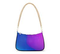 Dreamy Blue Purple Vibrante Gradiente Tote Borse da donna Floreale Borse a tracolla Zipper Luna Borsa Hobo Borse con tracolla a catena