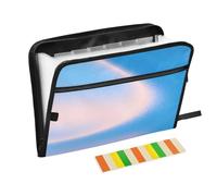 Dreamy Blue Wave - Cartella portadocumenti espandibile con 13 tasche, formato A4, con cerniera, colore: blu