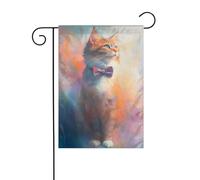 Dreamy Cat Papillon Vintage Giardino Bandiera 30x45cm Verticale Doppio Lato Fattoria Vacanze Esterne Decorazioni Cortile Bandiera