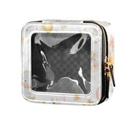 Dreamy Childish Cute Elephants Clear Travel Makeup Bag Leather Toiletry Bag Cosmetic Organizer Case for Flying