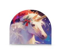 Dreamy Christmas Unicorno acrilico portatovaglioli piatto per feste, matrimoni, eventi, portatovaglioli autoportanti per stoffa decorazione della casa per picnic bar rustico