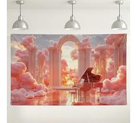 Dreamy Cloud Piano Fondale, decorazione da parete eterea pastello paradiso, perfetto per matrimoni e fotografie, sfondo per eventi primaverili/estivi, 180 x 109 cm
