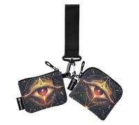 Dreamy Color Tarot Eye - Portafoglio da donna per cambio di carte, sottile, portatile, con cinturino da polso, 2 pezzi, colore sognante Tarocchi, 1 size, Art Deco