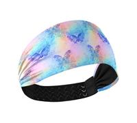 Dreamy Colorful Vivid Butterfly Moisture Wicking donne fasce per capelli elastici per la testa per le donne per il tennis Corsa Palestra cintillos de pelo para mujeres