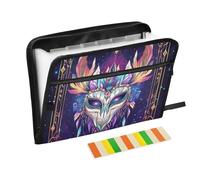 Dreamy Colors Tarocchi Maschera File Organizer 13 Tasche A4 Formato Lettera con Chiusura a Cerniera per Documenti Espandibile File Giacche Espansione