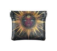 Dreamy Colors Tarocchi Sole e Luna PU Pelle Piccola Moneta Impermeabile Cambiare Borsa con Chiusura per Ragazze Signore Borsa