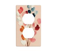 Dreamy - Copertura per interruttore della luce, motivo floreale astratto, con pennellate, decorativa, 1 banda, per cucina, camera da letto, bagno, dimensioni 7 x 11,4 cm