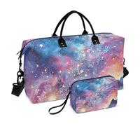 Dreamy e colorato cielo stellato borsa da viaggio week-end borsa palestra borsa con cinghia regolabile per viaggio multifunzionale, Cielo stellato sognante e colorato, 1 size