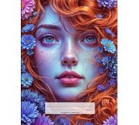 Dreamy Floral Muse Notebook: Wide Ruled 8.5 x 11 Inches | 110 Pages for Writing and Inspiration | Enchanting Blue and Purple Flower Design for Creatives