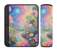 Dreamy Flowers Colorful Art 2 Pack cintura di sicurezza cuscino tracolla protegge collo e spalle, cintura di sicurezza pad per camion