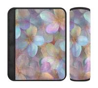 Dreamy Flowers - Confezione da 2 cinghie di sicurezza per cintura di sicurezza da tagliare nel collo, per protezione auto, colore: viola