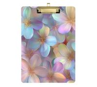 Dreamy Flowers viola elegante portablocco impermeabile per classe di quinta elementare essenziale per insegnanti Dimensioni 9 x 12,5 Tabla para escribir con clip