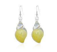 Dreamy Glow Seashell Earrings, Colorful Thin Flash Luminous Conch Earrings, Bohemian Hawaii Seashell Earring for Women Beach Travel Party Gift Birthday Anniversary Jewelry Gift (Yellow)