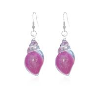 Dreamy Glow Seashell Earrings, Colorful Thin Flash Luminous Conch Earrings, Bohemian Hawaii Seashell Earring for Women Beach Travel Party Gift Birthday Anniversary Jewelry Gift (Rose)