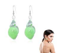 Dreamy Glow Seashell Earrings, Vintage Conch Ear Dangle, Summer Beach Ocean Jewelry Gifts for Women (green)
