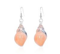 Dreamy Glow Seashell Earrings, Vintage Conch Ear Dangle, Summer Beach Ocean Jewelry Gifts for Women (orange)