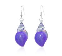 Dreamy Glow Seashell Earrings, Vintage Conch Ear Dangle, Summer Beach Ocean Jewelry Gifts for Women (purple)