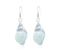 Dreamy Glow Seashell Earrings, Vintage Conch Ear Dangle, Summer Beach Ocean Jewelry Gifts for Women (white)