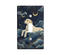 Dreamy Golden Retriever - Placche di copertura per interruttori della luce, nuvole al chiaro di luna blu notte per accenti da parete, piastre da parete in materiale termoplastico, dimensioni standard