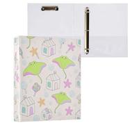 Dreamy Manta Ray House - Raccoglitore con anelli a D da 3,8 cm, con tasche, confezione da 2 raccoglitori estetici, 200 fogli, colore: verde