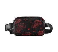 Dreamy Meduse Red Valentine S Elegante Borsa a tracolla per piccoli uomini d'affari Grande Capacità con Cinghia Regolabile per Viaggi Corsa Escursionismo bolsa de cintura para