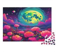 Dreamy Moonlit Rose Garden Jigsaw Puzzle Impossible 1000Pcs Decorazione Per La Casa. Rilassamento E Intelligence Per Adulti E Ragazzi Da 14 Anni 38x26cm/1000pcs