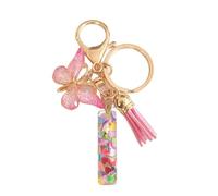 Dreamy Paillettes 26 lettere portachiavi per donne nappa, accessori auto, creativo squisito farfalla 26 lettere portachiavi, Lettera I, M