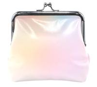 Dreamy Pink Gradient Pastel Astratto Personalizzato Carino Portamonete per le Donne Fibbia in Pelle Bacio Lock Ragazze Piccolo Cambiamento Borsa, Astratto pastello sfumato rosa sognante, classico