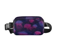 Dreamy Polka Dot Meduse Rosa Viola Moda Cross Body Bag Pack per Donne Uomini Impermeabile con Cinghia Regolabile per Allenamento Corsa Escursionismo Mariconeras de Cintura para