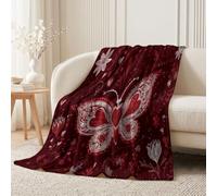 Dreamy Romantic Coperta in pile stampata 70x100 cm | Coperta in flanella ultra morbida e soffice, con stampa floreale, farfalla, graffiti, per divani, letti e viaggi