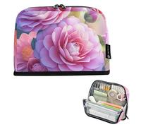 Dreamy rosa floreale grande astuccio con cerniera matite astuccio matite matite borse portaoggetti carino portapenne ragazze cancelleria cancelleria bambini rientro a scuola forniture
