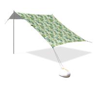 Dreamy Sea Green Fern Beach Cabana UPF50 - Parasole impermeabile con tasche di sabbia, per campeggio, picnic, cortile e pesca