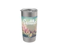 Dreamy, seattle, orizzonte, e, spazio, ago Bicchiere termico in acciaio inox doppia parete