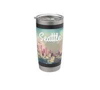 Dreamy, seattle, orizzonte, e, spazio, ago Bicchiere termico in acciaio inox doppia parete
