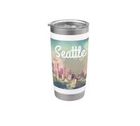 Dreamy, seattle, orizzonte, e, spazio, ago Bicchiere termico in acciaio inox doppia parete