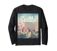 Dreamy, Seattle, Orizzonte, e, Spazio, ago Maglia a Manica