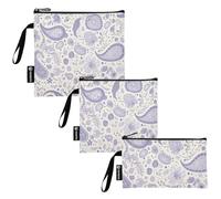Dreamy Style Vector Purple 3 sacchetti riutilizzabili per snack e sandwich sacchetti impermeabili di emergenza per picnic, lavoro, viaggi, ufficio