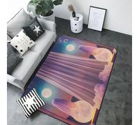 Dreamy Tappeto per finestra al chiaro di luna, decorazione per soggiorno, antiscivolo, lavabile, 203 x 147 cm, per interni, camera da letto e soggiorno