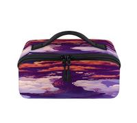Dreamy Tree Forest Landscape Travel Makeup Bag Portable Waterproof Pouch Open Flat Toiletries Cosmetics, Organizer da viaggio per donne e uomini